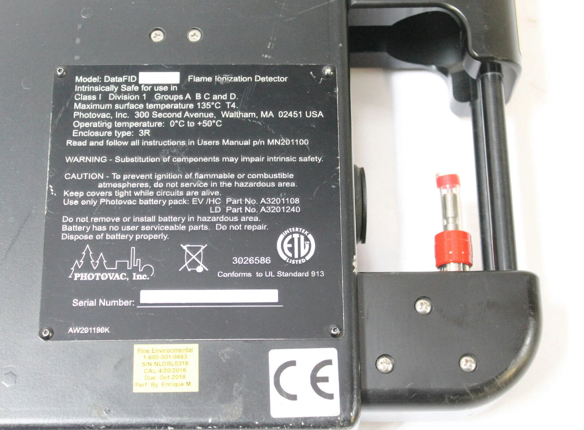 Inficon / Photovac MicroFID II Intrinsically Safe Flame Ionization Detector