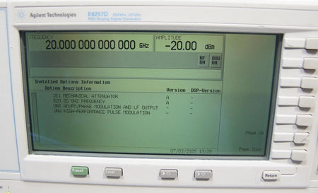 Agilent E8257D PSG 250kHz -20GHz Analog Signal Generator 1E1 520 UNT UNW