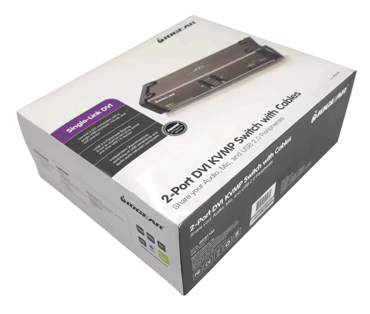 NEW - IOGEAR GCS1102 2-Port DVI KVM Switch with Cables