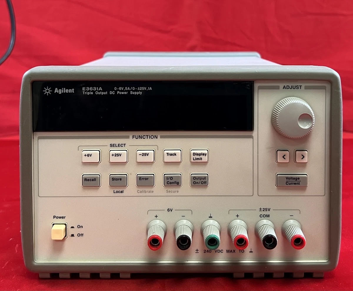 Agilent/Keysight E3631A 80W Triple Output Power Supply, 6V, 5A & ±25V, 17025 CAL