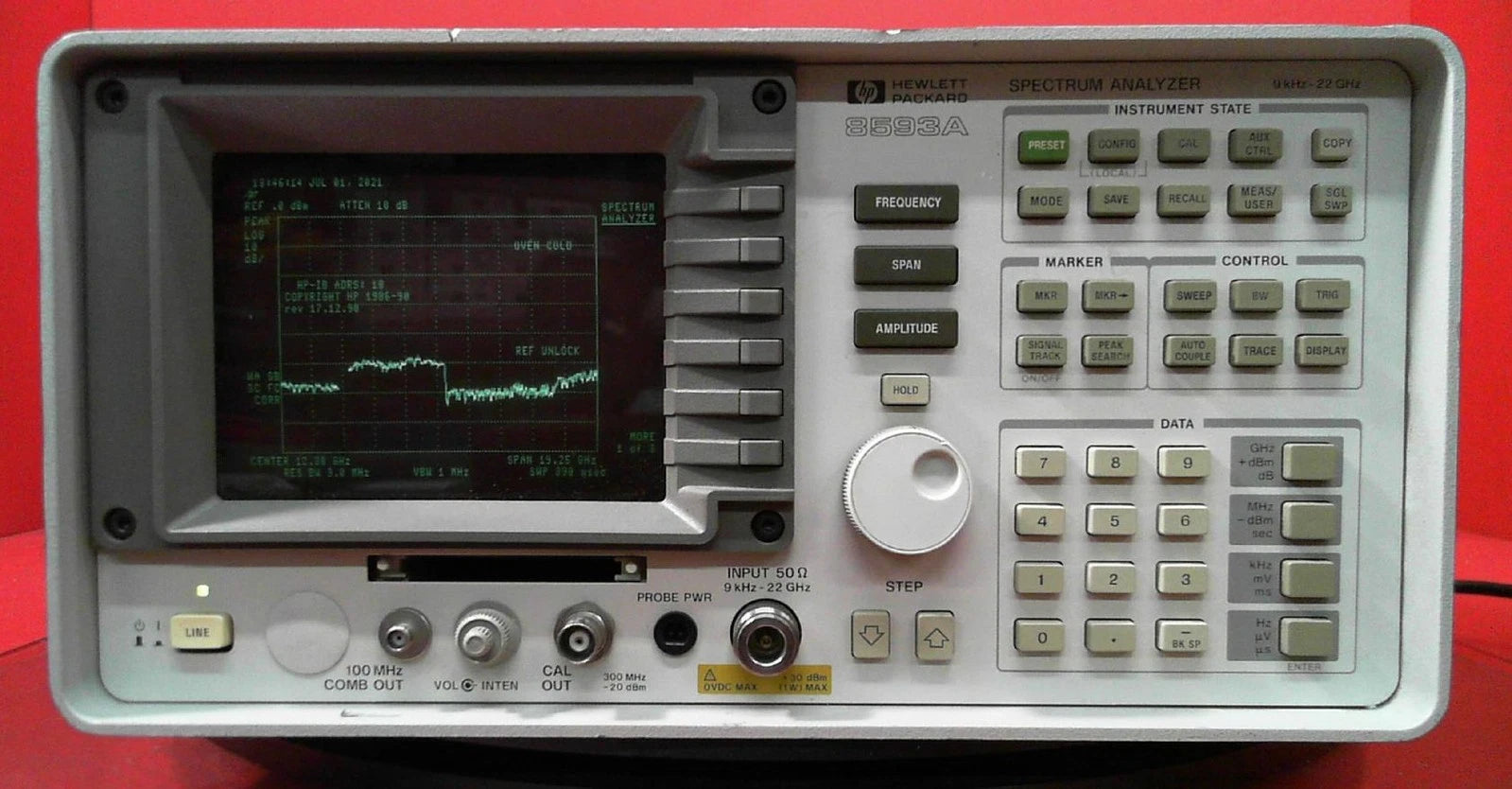 HP 8593A-004-021 Portable Spectrum Analyzer 9 kHz-22 GHz 3044A01013