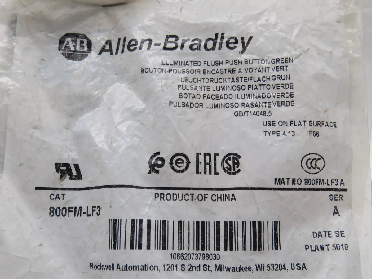 Allen-Bradley 800FM-MT44 Push-Pull Operator Button 40mm - NEW IN BOX