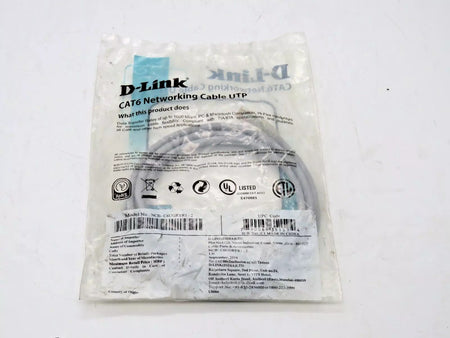 D-Link CAT6 Networking Cable UTP 2M Data Transfer Rates up to 1000 Mbps