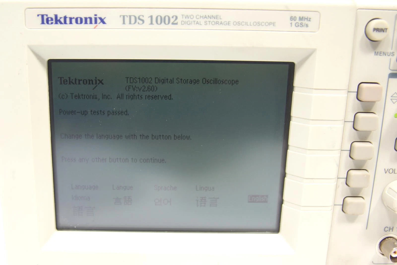 Tektronix TDS 1002 2 CH 60MHz 1GS/s Digital Storage Oscilloscope