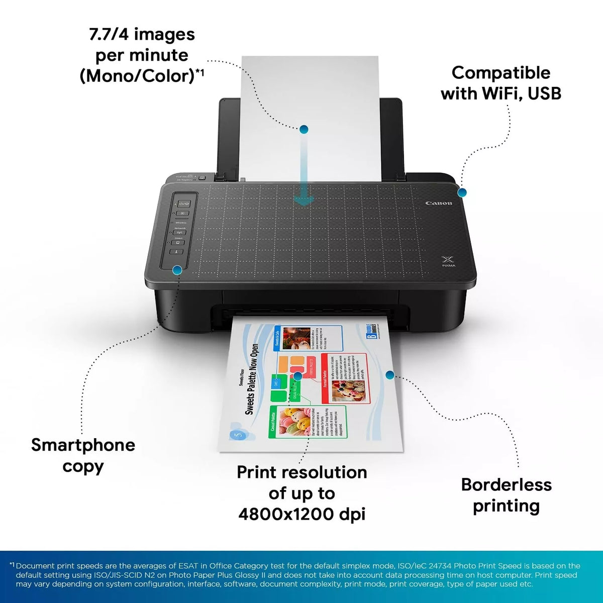 Canon Pixma TS307a Single Function Wireless Inkjet Colour Printer - Black