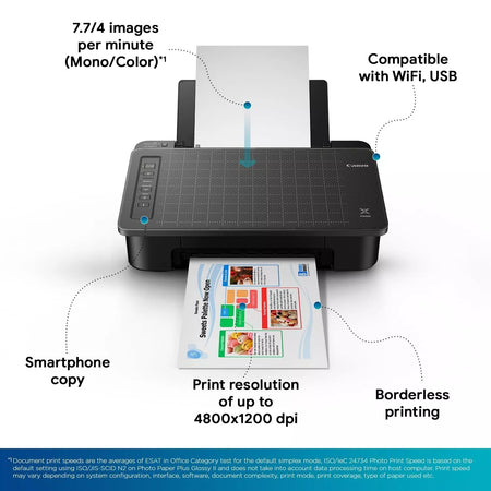 Canon Pixma TS307a Single Function Wireless Inkjet Colour Printer - Black