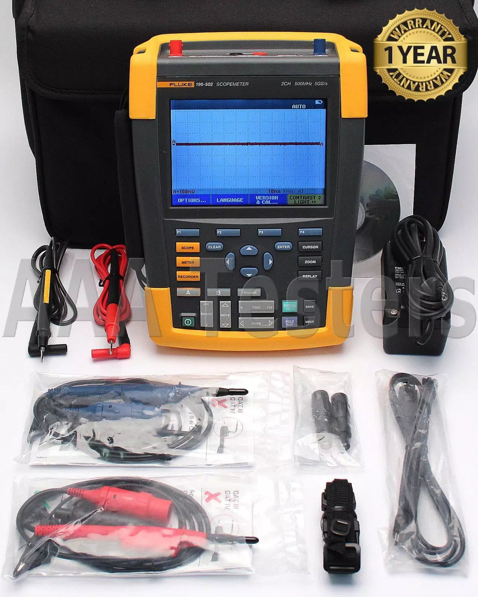 Fluke 190-502 ScopeMeter Series II 5GS/s 2 Channel 500MHz Oscilloscope 190 502