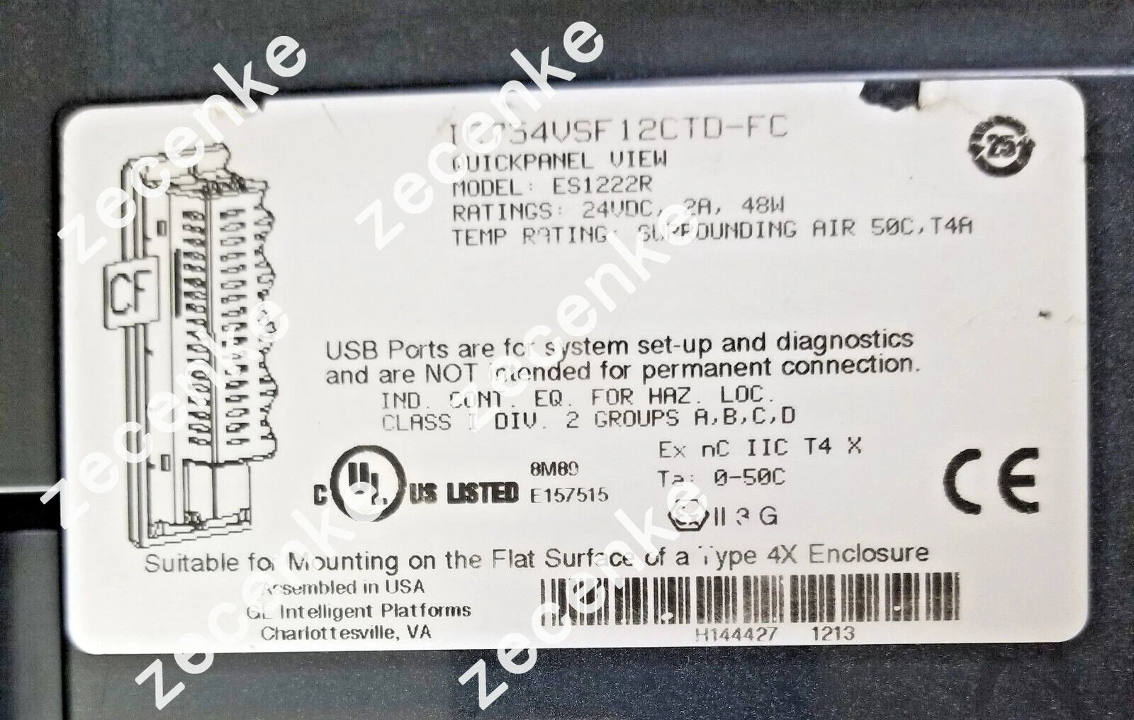 GE FANUC QuickPanel View 12 IC754VSF12CTD-FC *NEW Overlay*