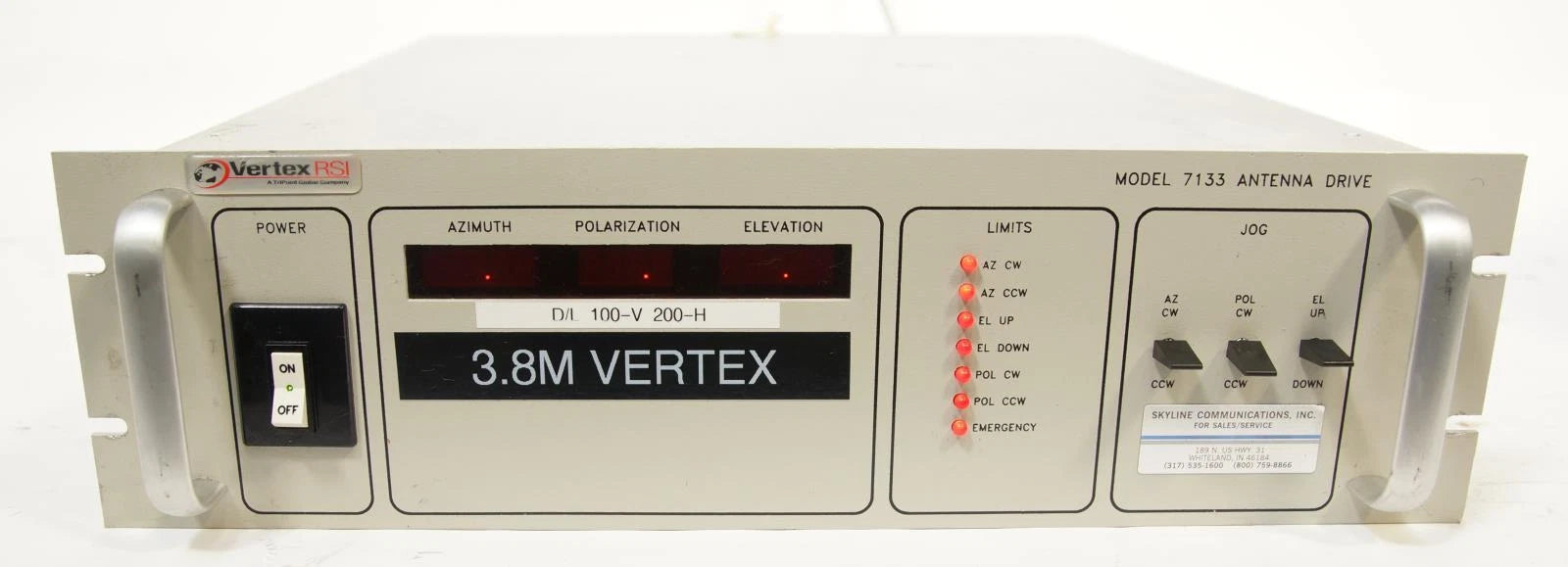 Vertex RSI 7133B Satellite Antenna Drive Controller PN 800455-01