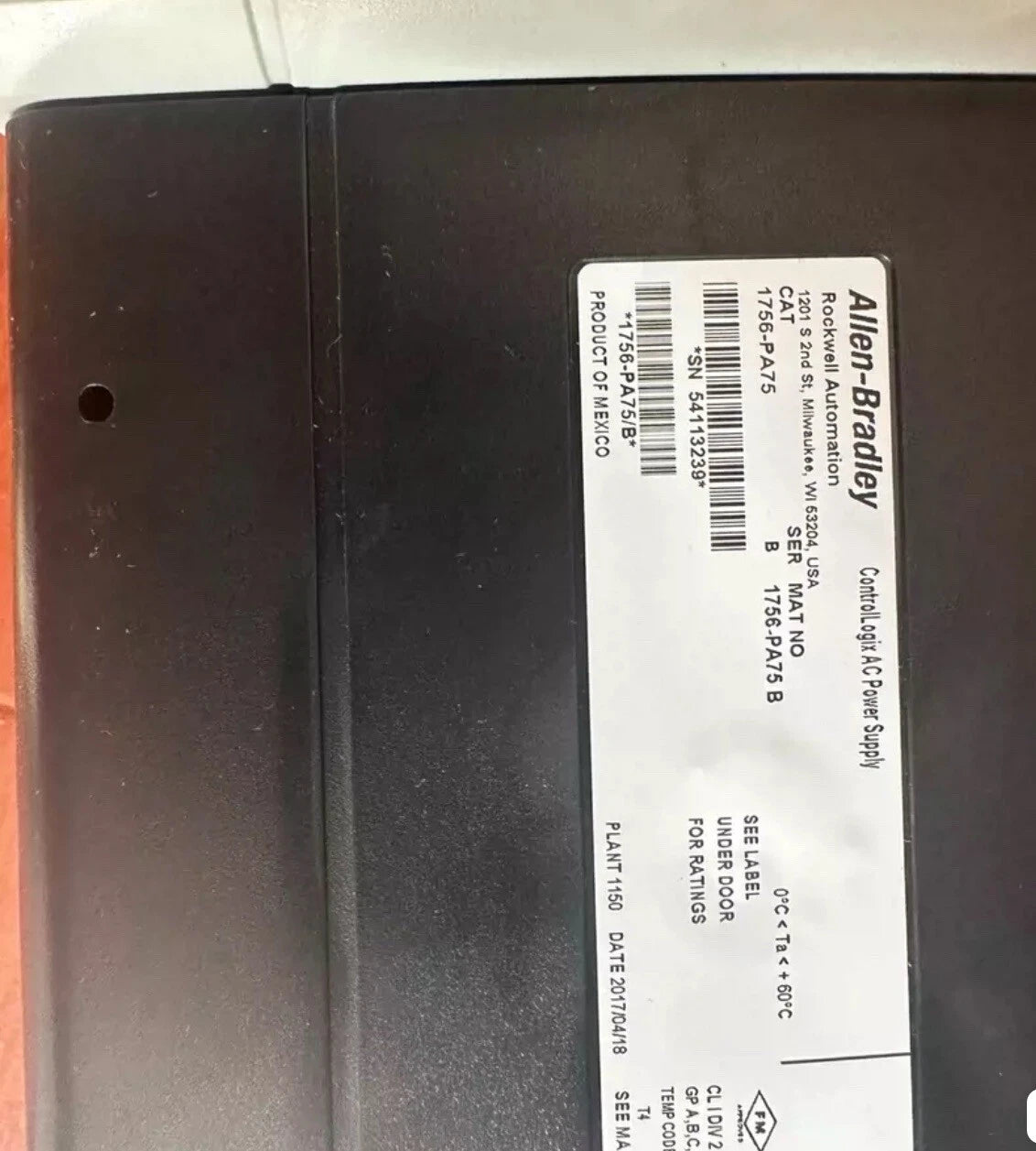 1756-PA75B ControlLogix AC Power Supply Module