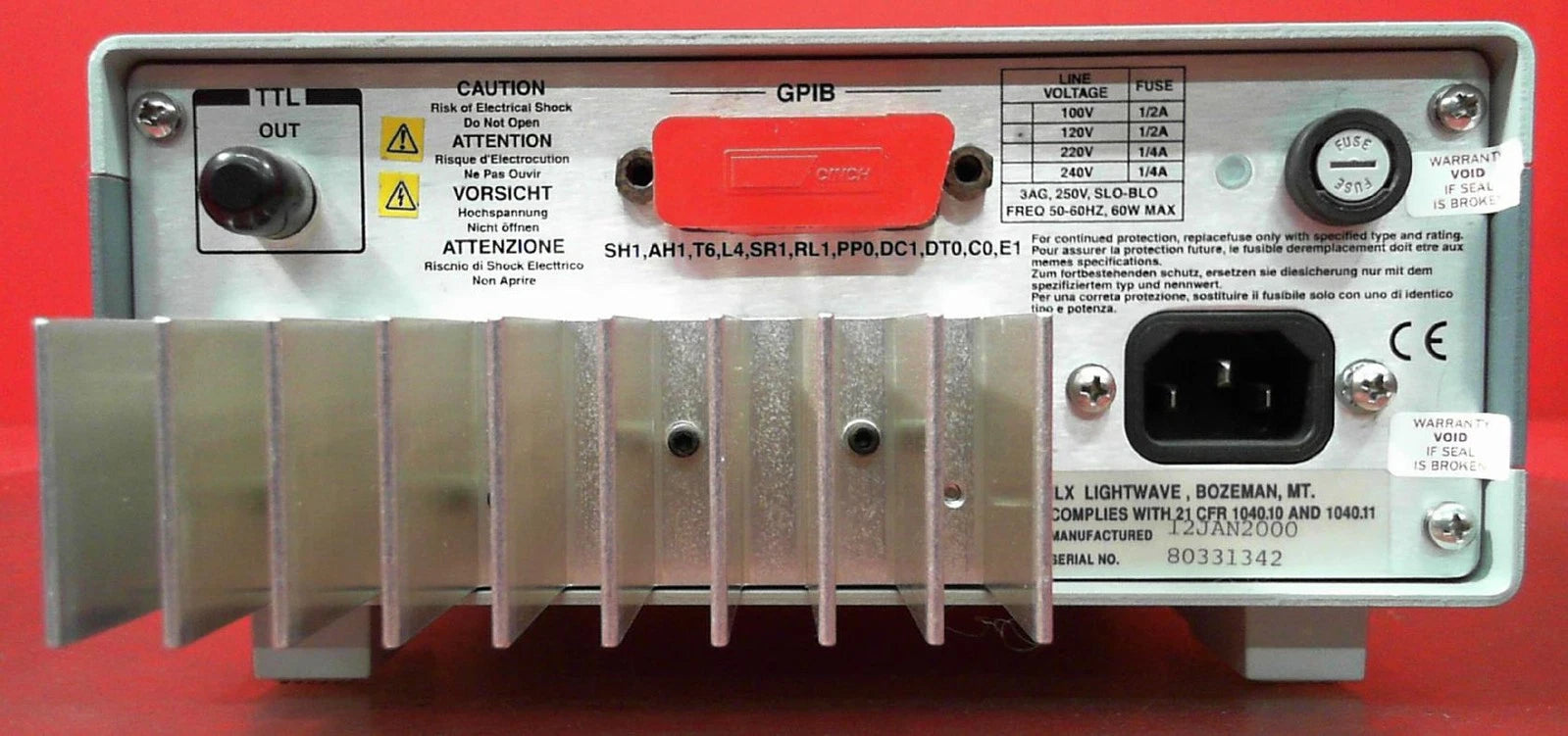 ILX Lightwave MPS-8033 80331342 Precision Fiber Optic Source