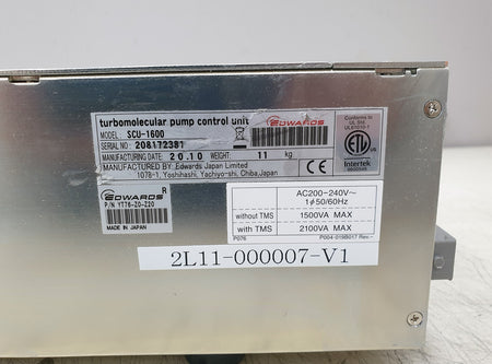 Edwards SCU-1600 Turbomolecular Pump Controller Unit