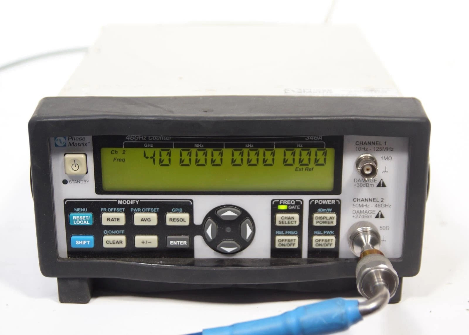 Phase Matrix 346A / Agilent 53152A 46 GHz Frequency Counter with Oven Timebase