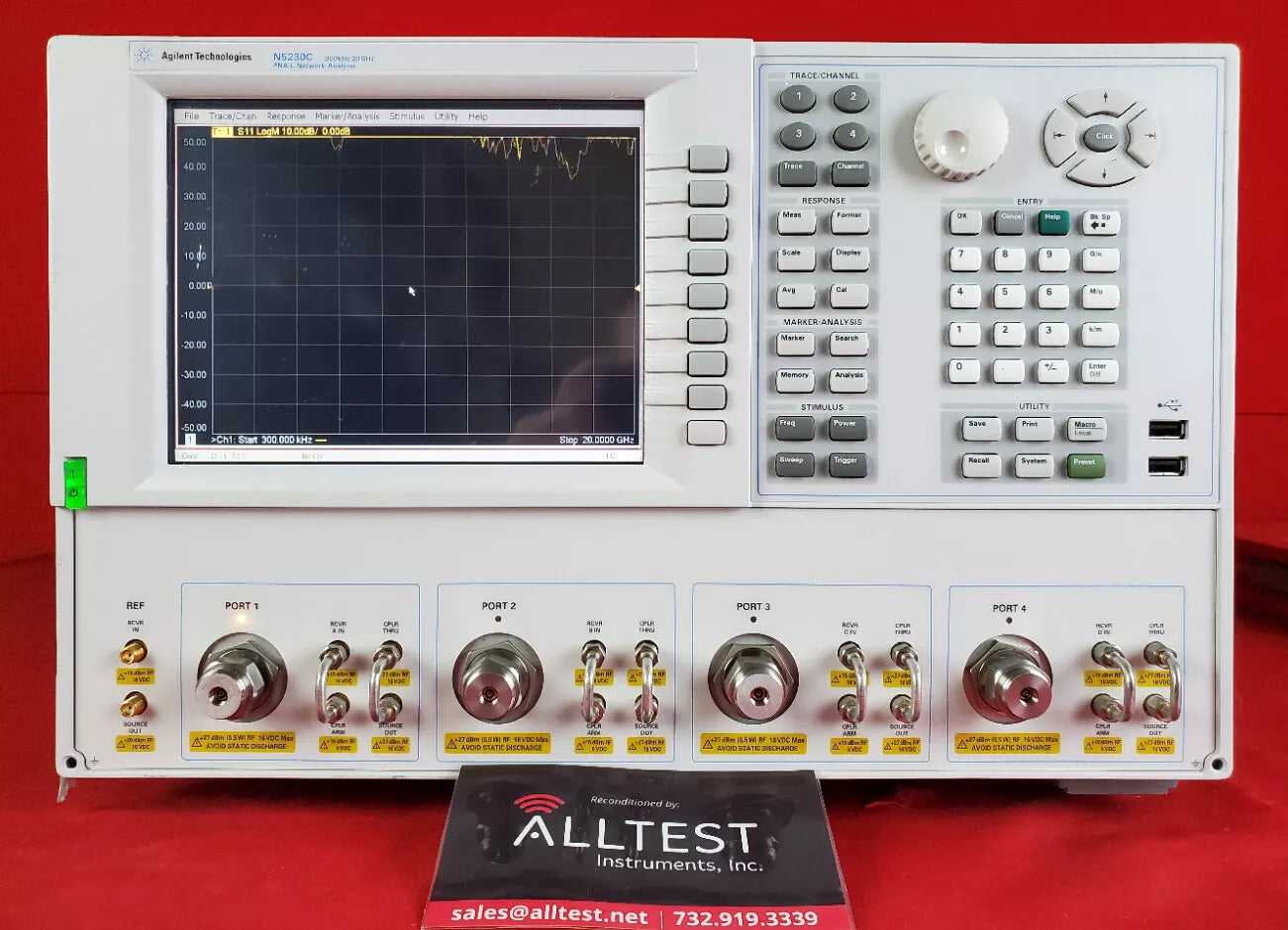 Agilent/Keysight N5230C 4 Port, 20GHz PNA-L Network Analyzer