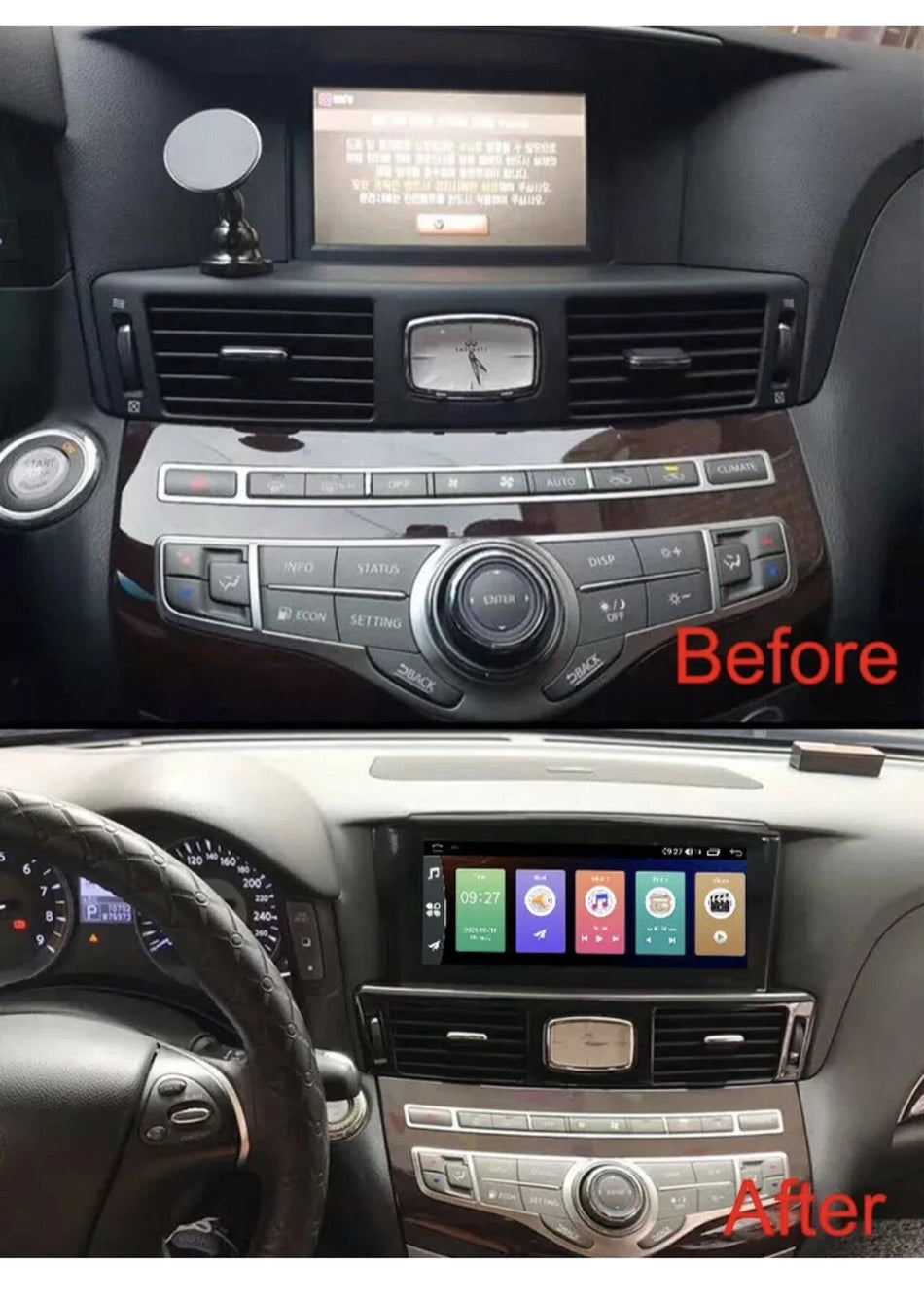 Infiniti Q70L M25 M35 2013-2017 Android 13 Car Audio System with 8GB RAM + 128GB Storage and Bluetooth