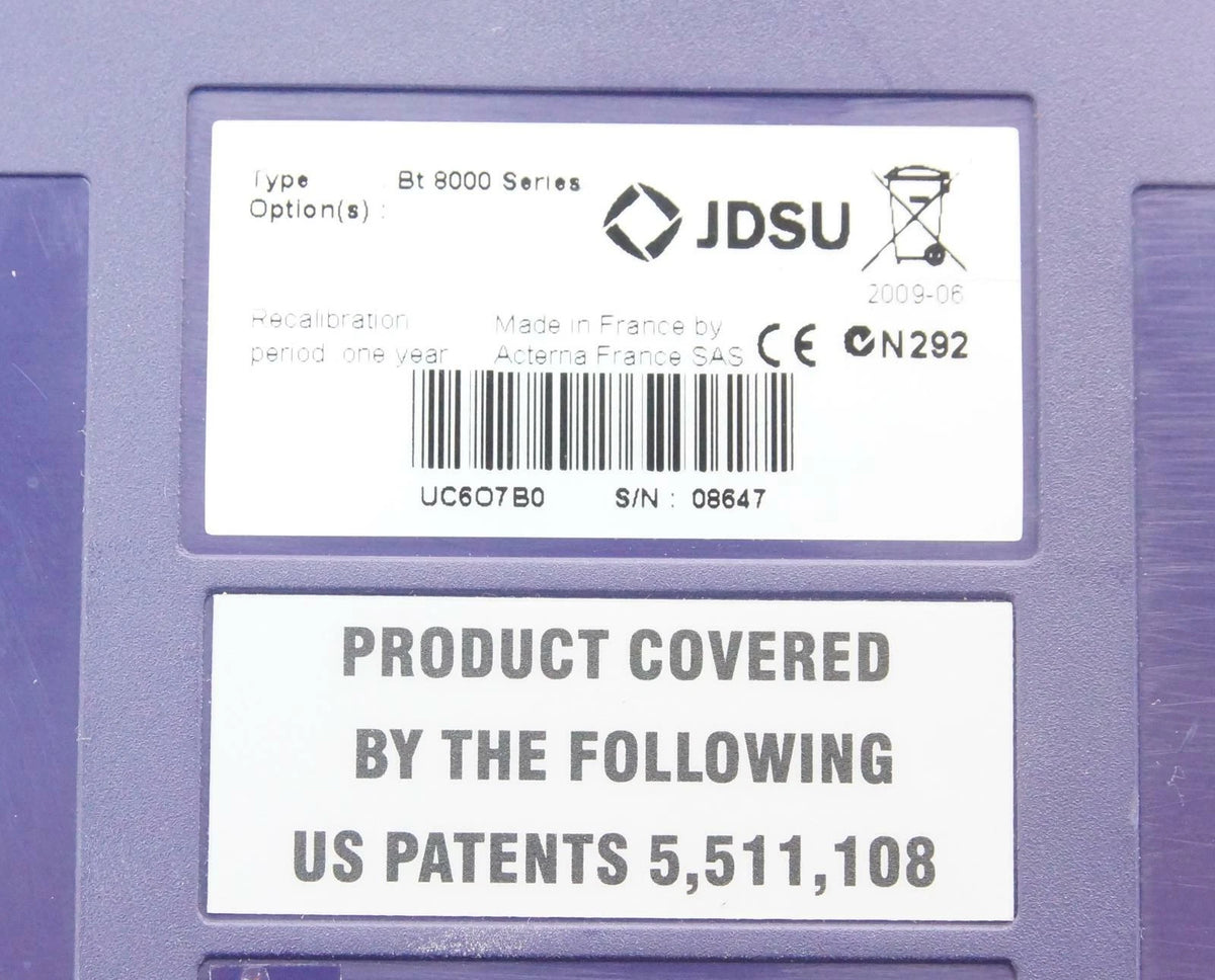 JDSU Acterna T-BERD 8000 Fiber Optic Analyzer with Transport Module V3, 80/PM