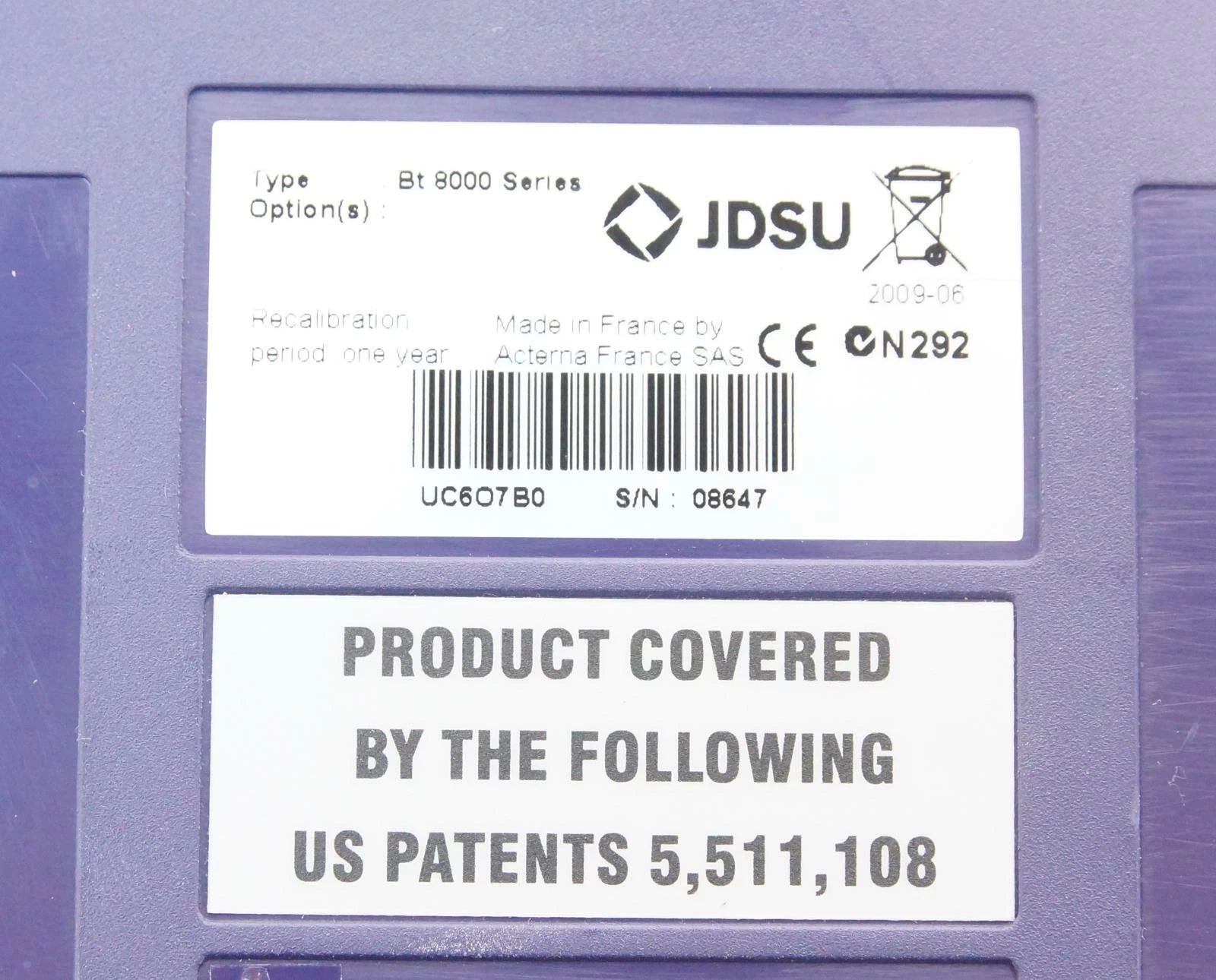 JDSU Acterna T-BERD 8000 Fiber Optic Analyzer with Transport Module V3, 80/PM