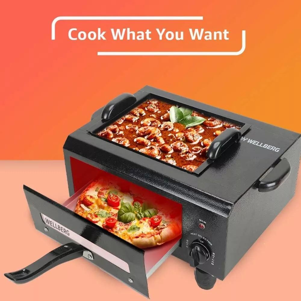 Wellberg Electric Tandoor 3 in 1 Tandoor 2000 W 41 x 28 x 25 Centimeters Black