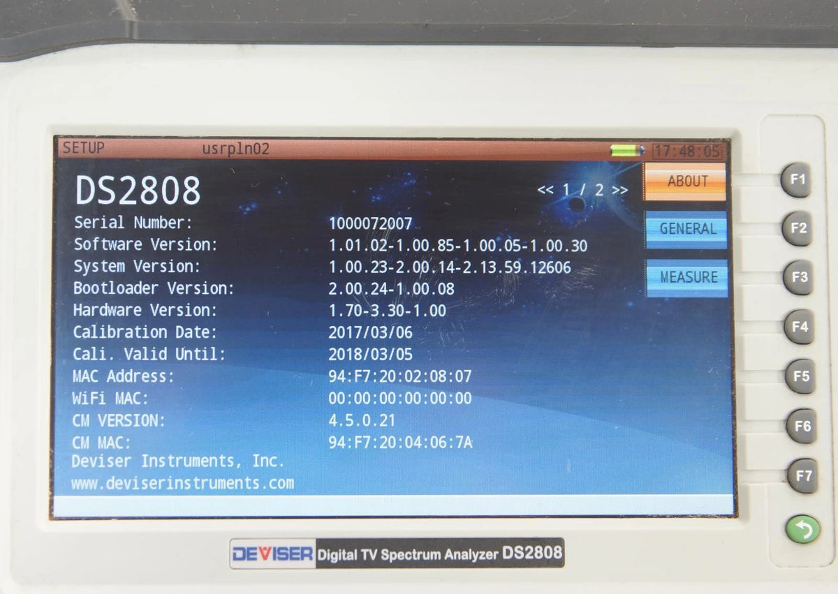 DEVISER DS2808 Cable TV Digital Spectrum Analyzer