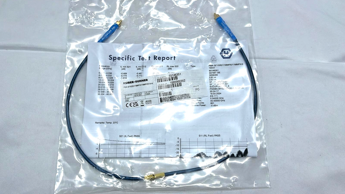 SF102E/11SK/11 610MM Connector Cable by HUBER+SUHNER