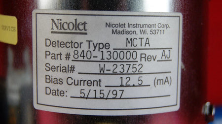 Nicolet MCTA W-23752 Sensor Infrared Detector .25MM Bias Current 12.5 mA