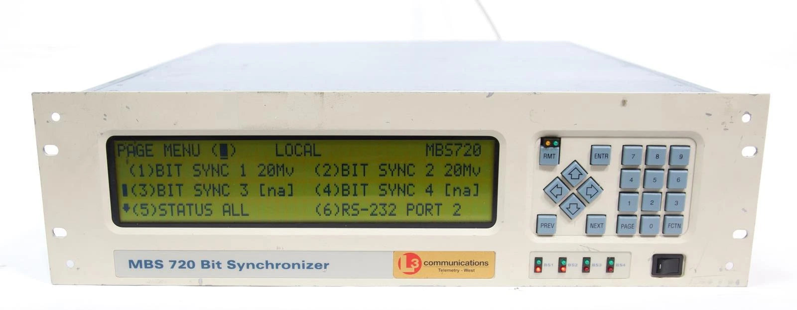 L3 Communications MBS 720 Bit Synchronizer W/ BSV 533 & Motorola MVME 01-W3627F