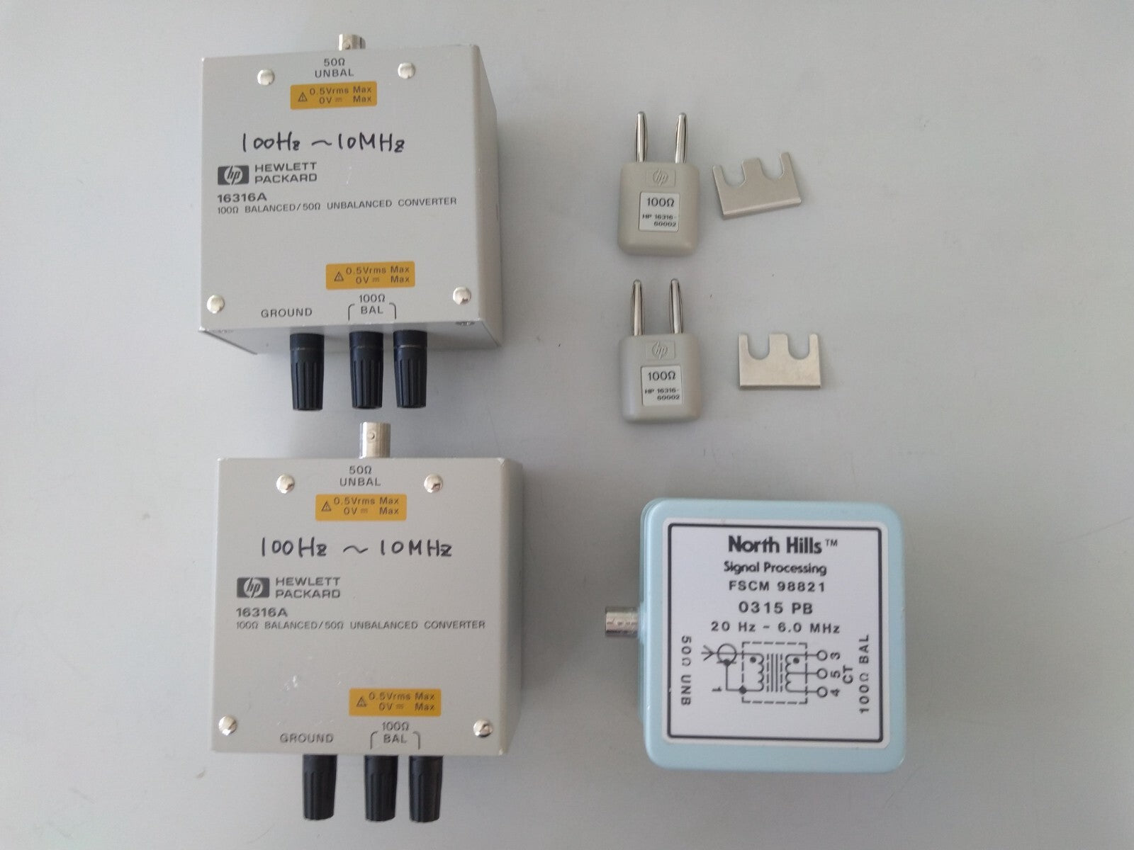HP Agilent 16316A 100Ω Balanced / 50Ω Unbalanced Converter w/ HP 16316-60002 - XG eqpt