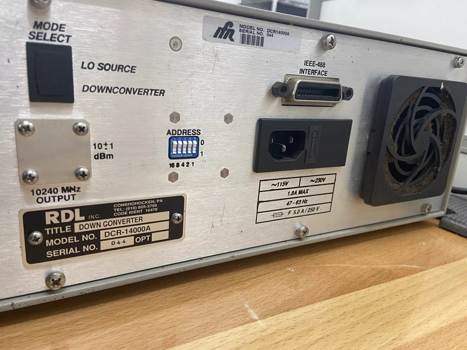 DCR-14000A Downconverter Aeroflex RDL IFR Ultra Low Phase Noise Measure 14 GHz