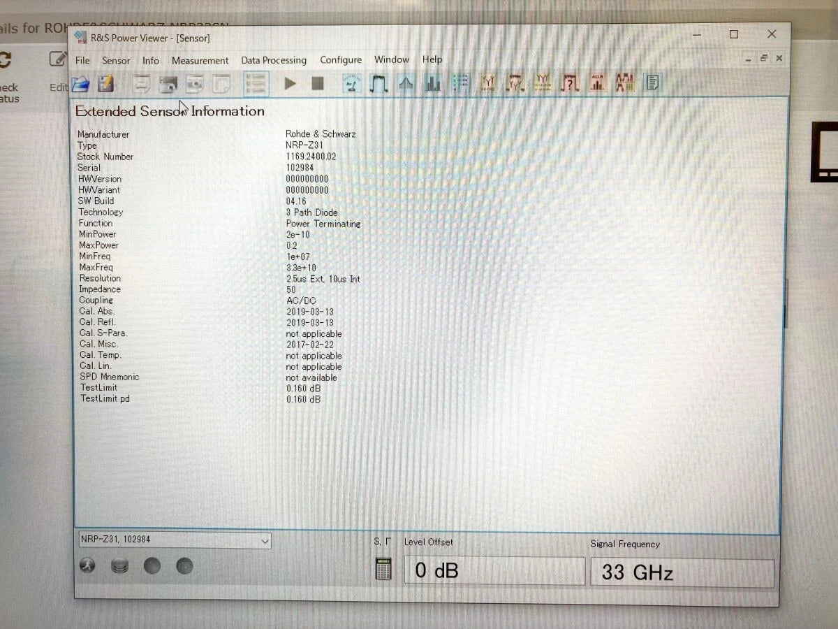 Rohde&Schwarz NRP-Z31 3-Path Power Sensor 10MHz-33GHz