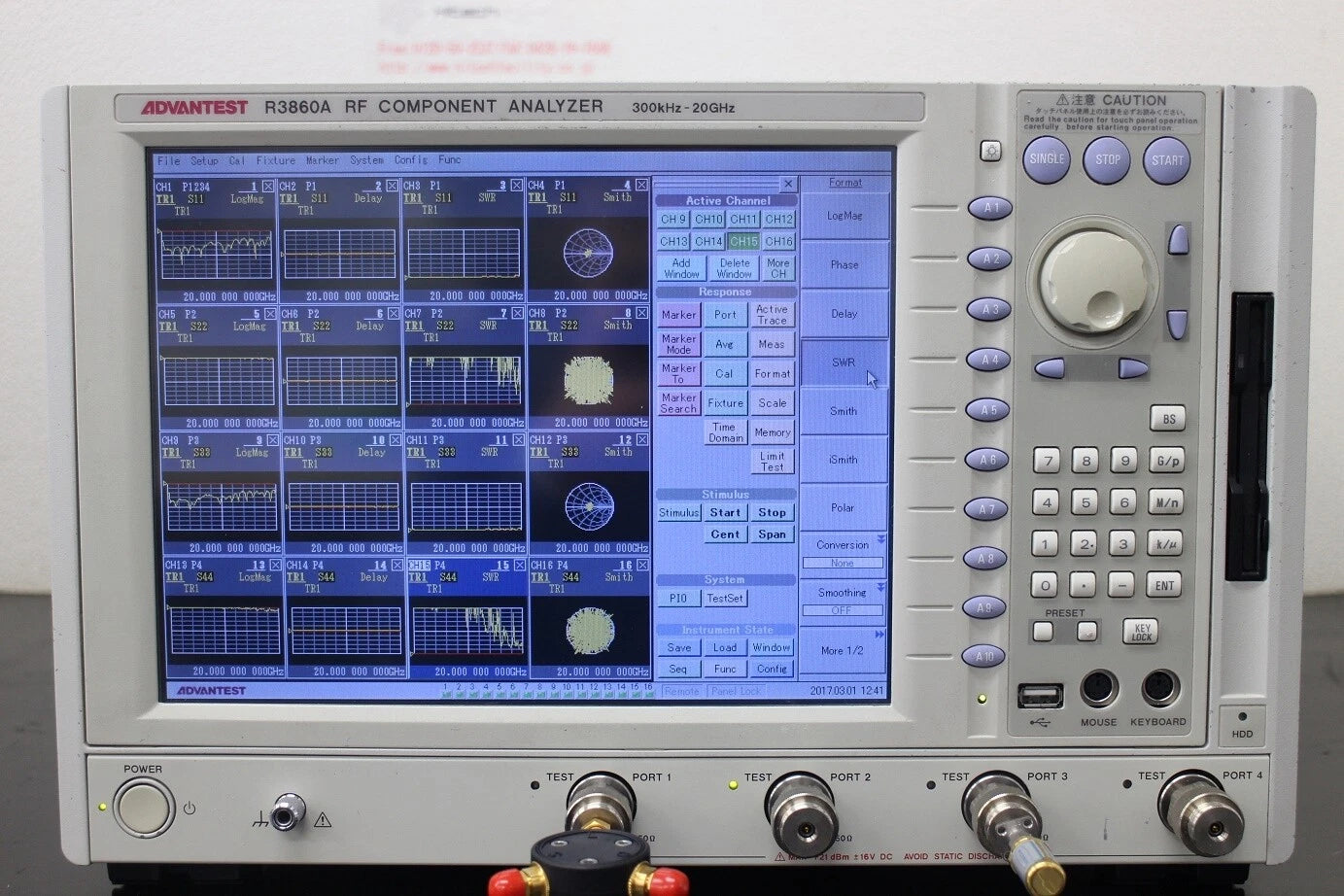 ADVANTEST R3860A/1400-2010 300kHz-20GHz 4-Port Vector Network Analyzer