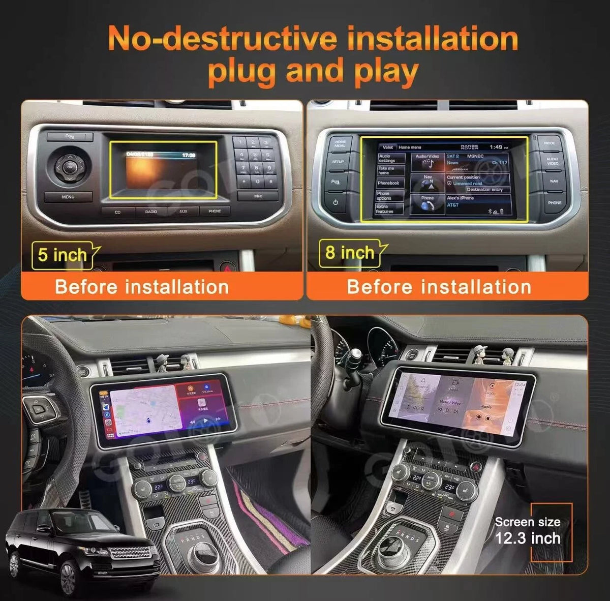 Android Car Radio 2Din Stereo GPS for Land Rover Range Rover Evoque 11-18
