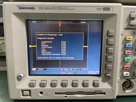 Tektronix TDS3054 Oscilloscope , 4CH , DPO , 5GSa/s , SPC Self-test PASSED_ 4296 - XG eqpt