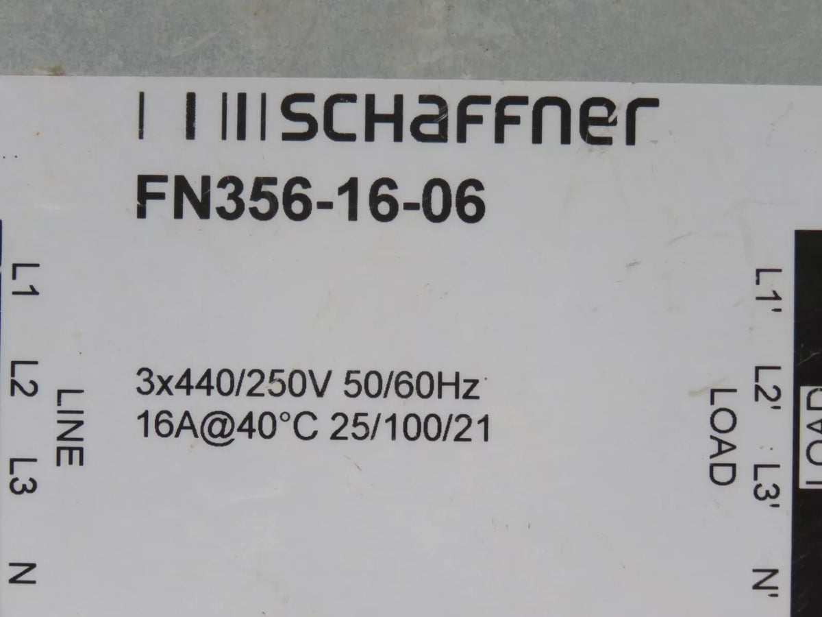 Schaffner FN356-16-06 Noise Filter 16A 3 Phase Neutral 250V