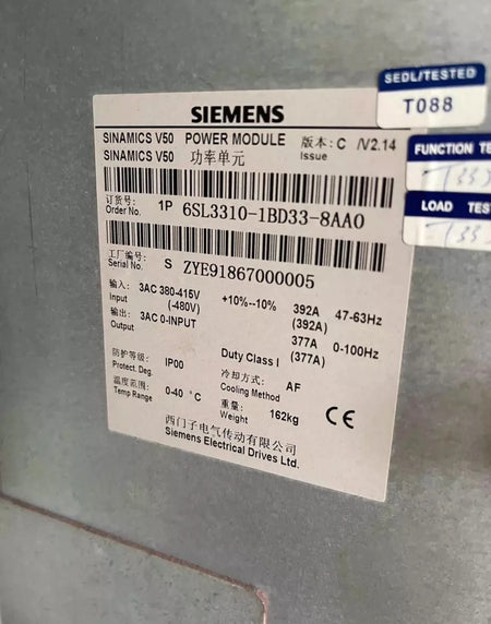 Siemens 6SL3710-1BD33-8AA0: Power Supply Module