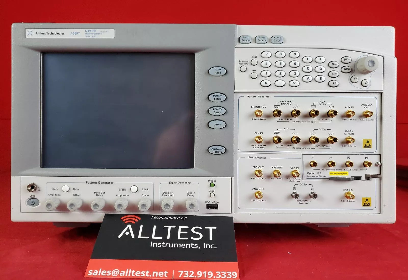 Agilent/Keysight N4903B MY49100334 Serial J-BERT, 150 Mb/s to 12.5 Gb/s OPTIONS