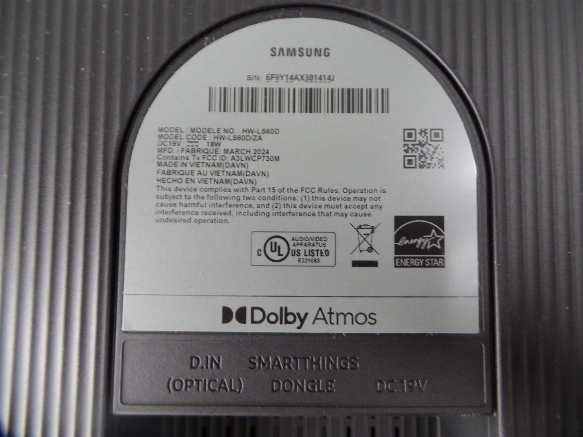Samsung LS60D Music Frame Smart with Dolby Atmo Audio - Free Shipping