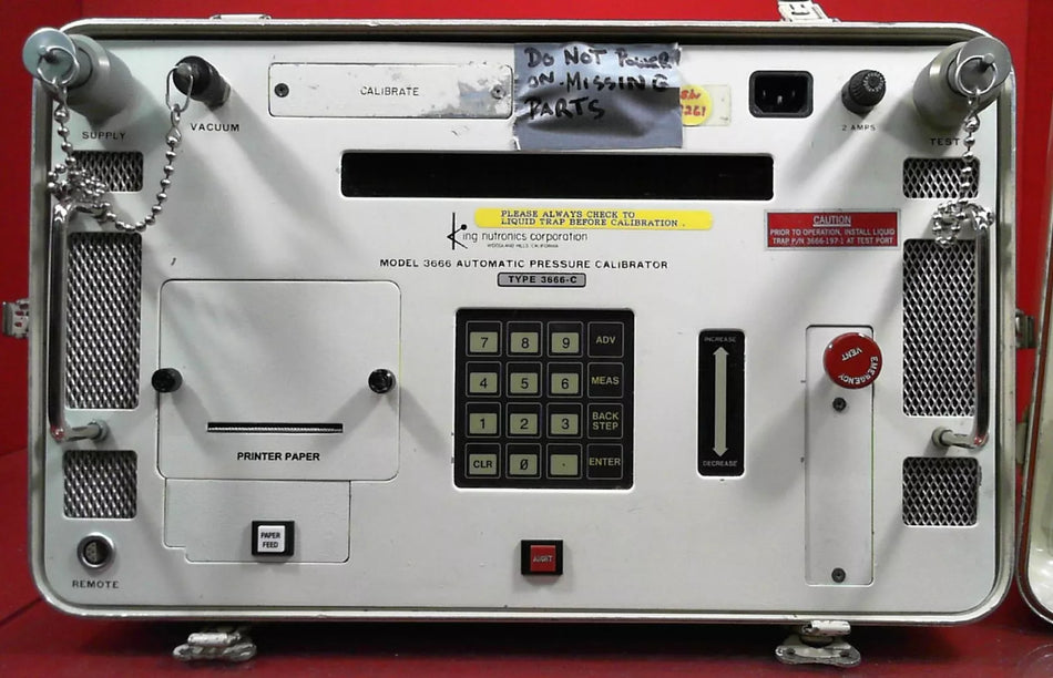 King Nutronics 3666-C 13261 Automatic Pressure Calibration Control Unit