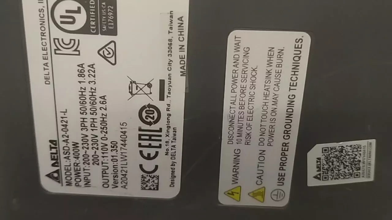 High-Performance AC Servo Motor Controller Delta ASD-A2-0421-L