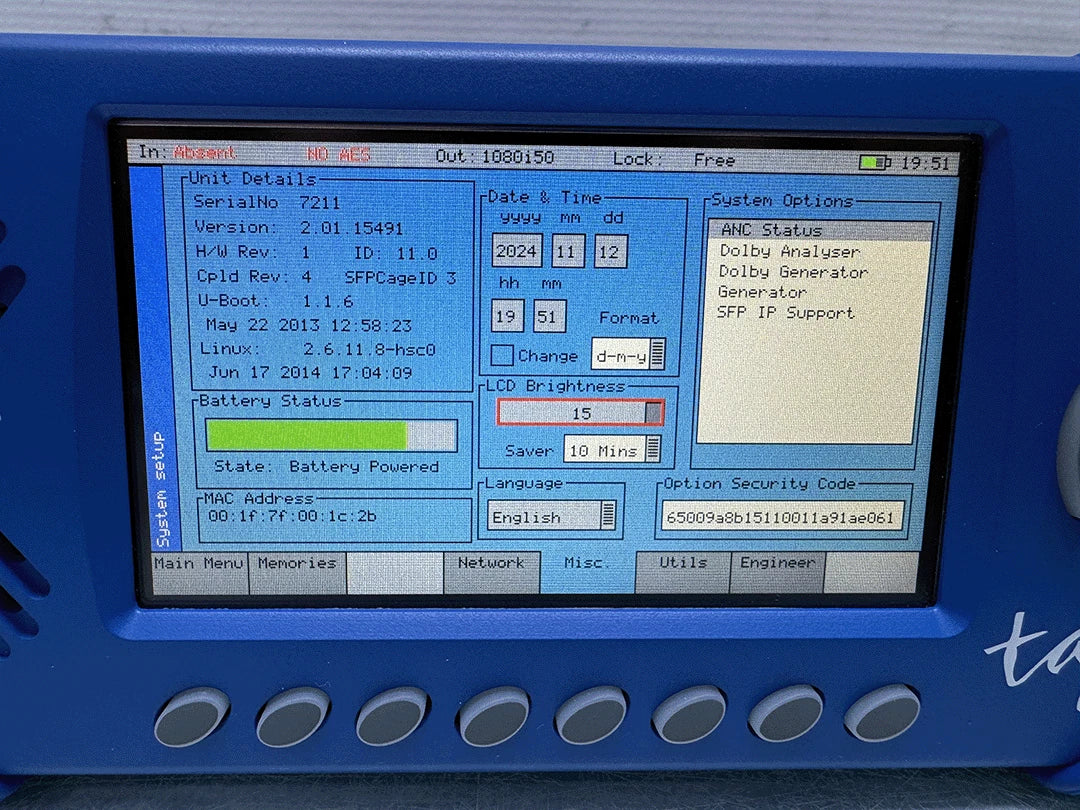 Phabrix Sx TAG Portable Hybrid IP SDI + Analog Generation Analysis