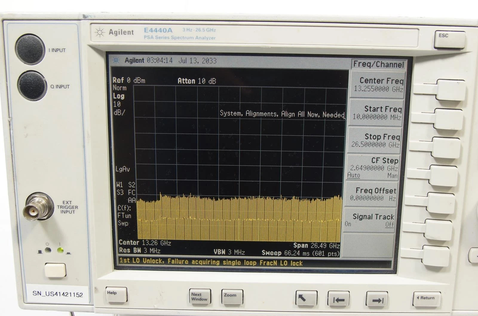 AGILENT E4440A PSA Series 3Hz to 26.5GHz Spectrum Analyzer AS-IS