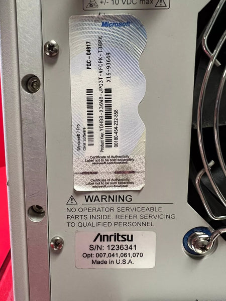 Anritsu MS4644A Network Analyzer 10MHz to 40GHz Opt. W7P 007 061 070 041