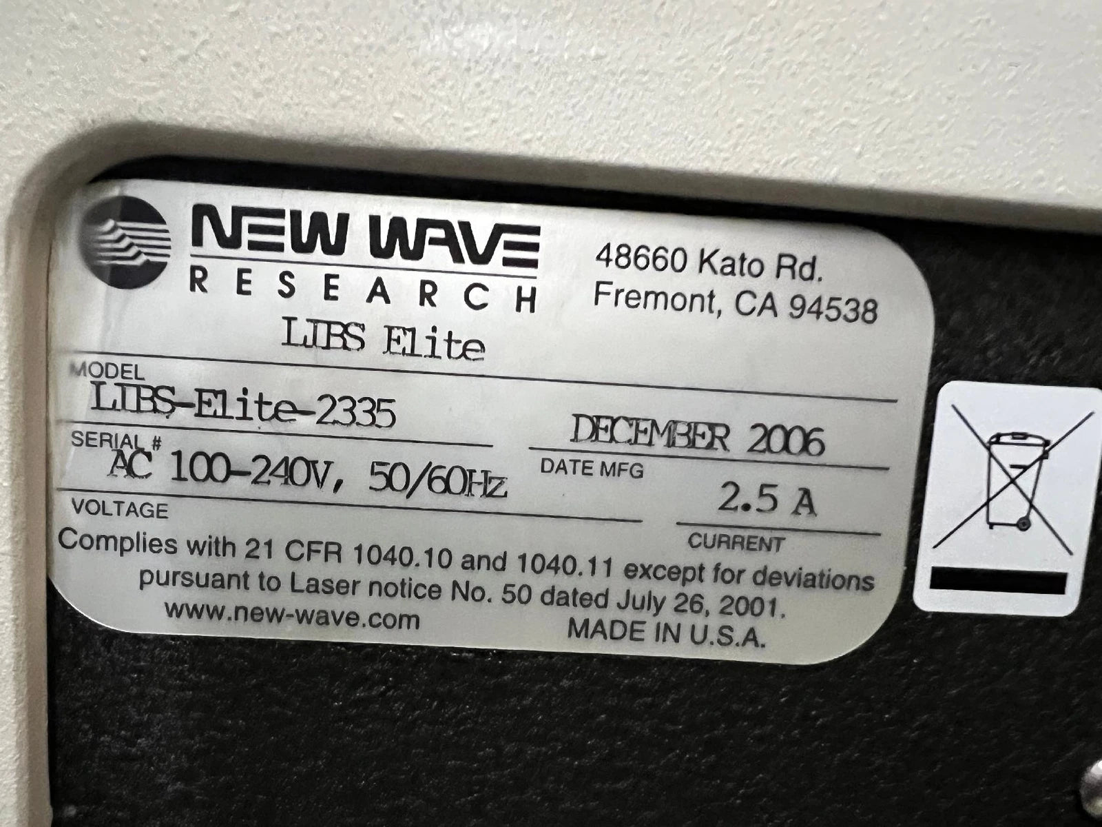 NewWave Research LIBS ELITE Laser System