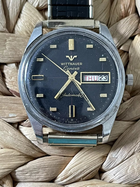 Vintage Wittnauer Automatic Men's Watch Stainless + 10k Gold Cap