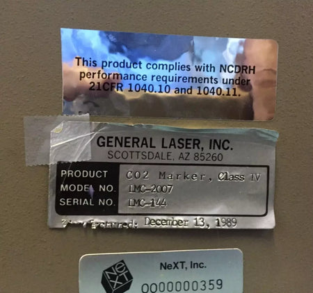 General Laser Inc. Model LMC-2007 CO2 Laser Marker, Class IV