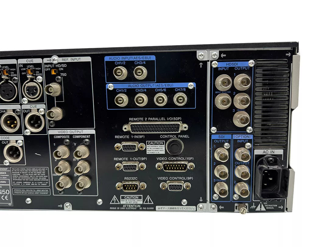 SONY HDW-M2000P HDCAM HD Digital Videocassette Recorder Drum Hours 3451 SN 48593