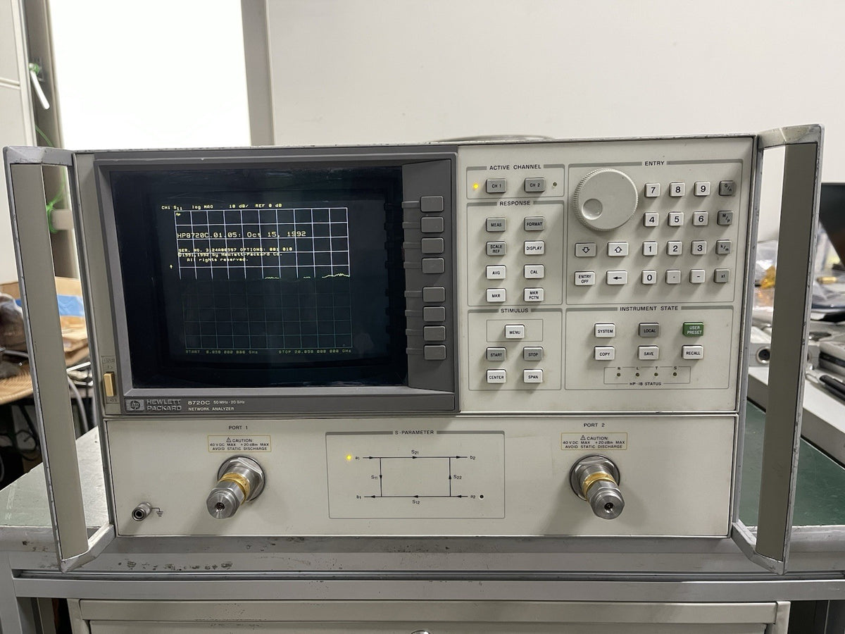HP Agilent 8720C 50 MHz - 20 GHz Network Analyzer , Opt: 001, 010 _0597 - XG eqpt
