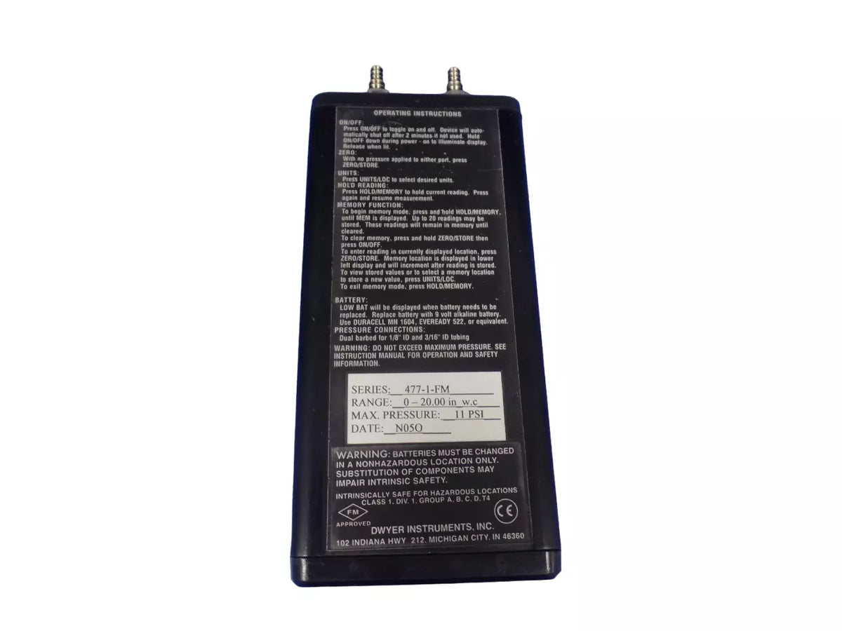 Dwyer Series 477 Digital Manometer for Precise Pressure Measurement