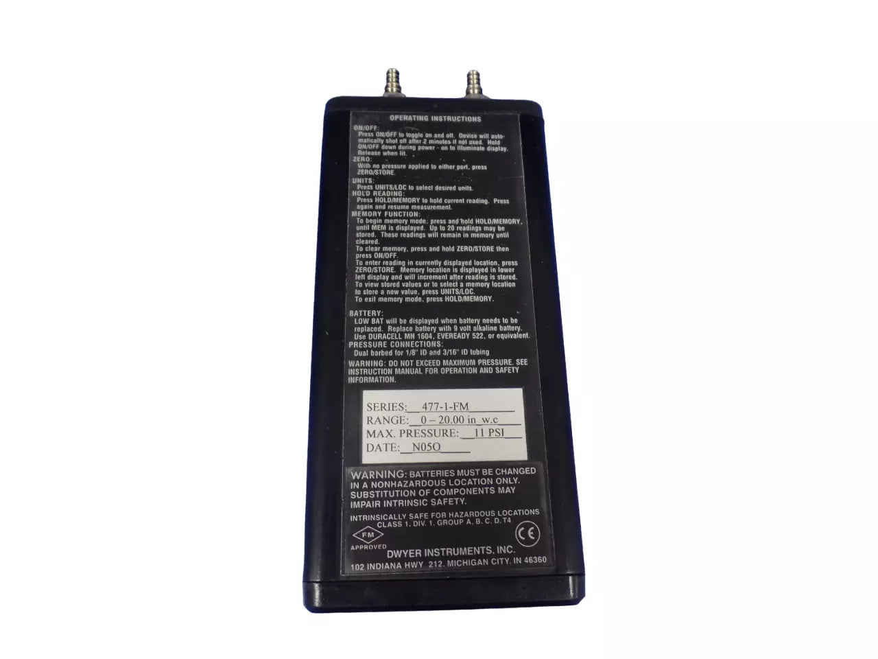 Dwyer Series 477 Digital Manometer for Precise Pressure Measurement