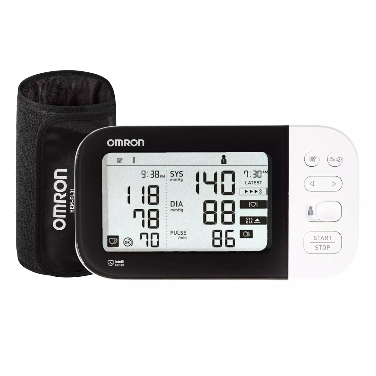 Omron HEM 7361T Bluetooth Blood Pressure Monitor with Cuff Wrapping Guide