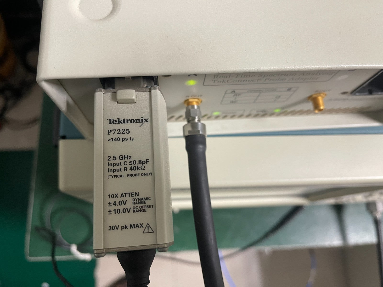 Tektronix RTPA2A Real Time Spectrum Analyzer Tek Connect Probe Adapter W/ P7225